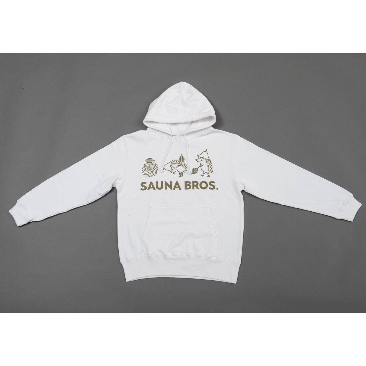 くるりんピースくんスウェットプルパーカー（ホワイト） | SAUNA BROS.