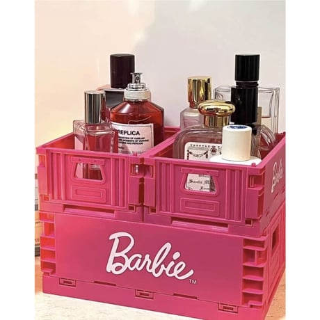 Barbie バービー　重ね置き可能　折りたたみコンテナ　収納ボックス　日本未入荷　希少　輸入品