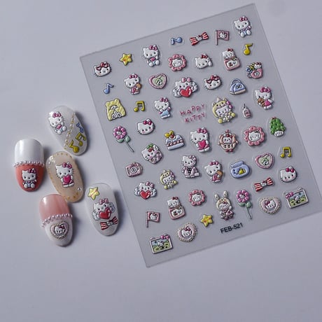 ハローキティ★FEB521　サンリオ　５Dネイルシール　ネイルステッカー