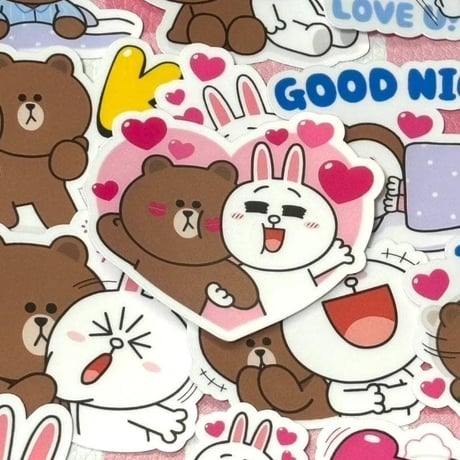 ★24枚～40枚　LINE FRIENDS　ブラコニ　ラインフレンズ　防水シール