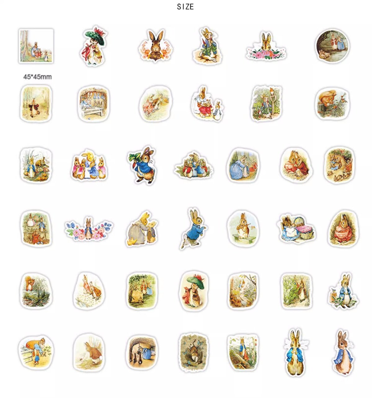 40枚 ピーターラビットC 防水ステッカー シール | aboo