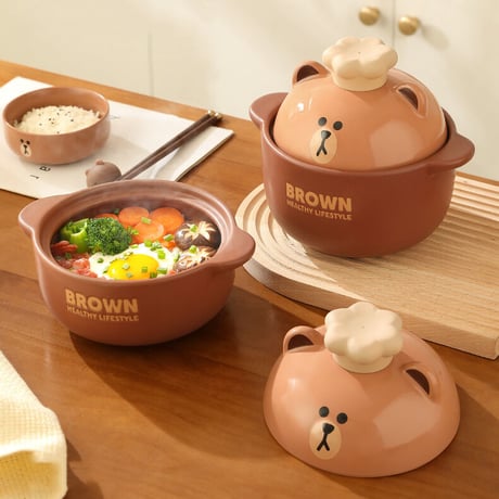 ■受注発注商品　LINE FRIENDS　３サイズ　１～５人用　両手鍋