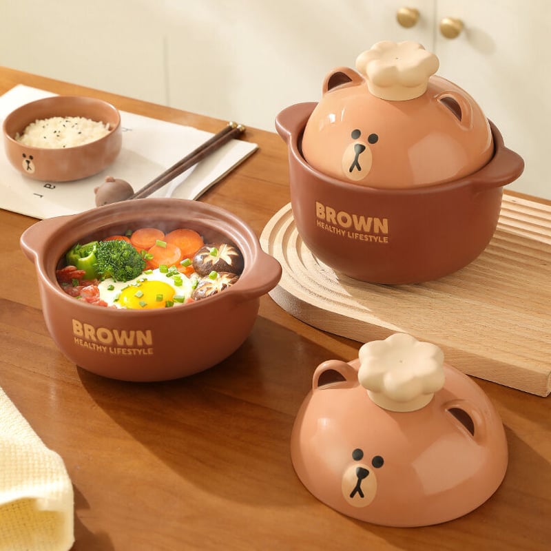 □受注発注商品 LINE FRIENDS 3サイズ 1～5人用 両手鍋 | aboo