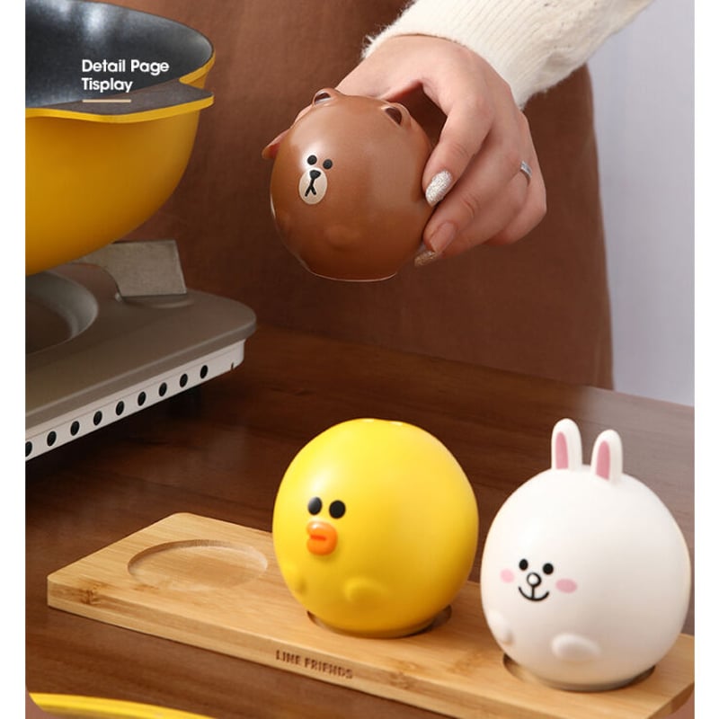 □受注発注商品 LINE FRIENDS 調味料入れセット ブラウン