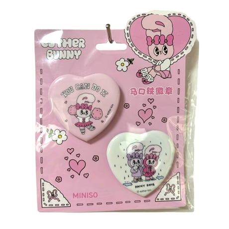 エスターバニー × MINISO　ピンバッジ　ピンズ　ハート　日本未発売　海外輸入品