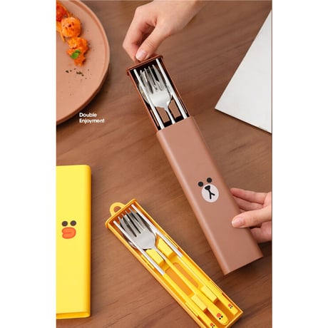 ■受注発注商品　LINE FRIENDS　携帯用カトラリーセット