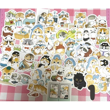 ★40枚　mofusand x SANRIO　モフサンド　サンリオ　防水シール