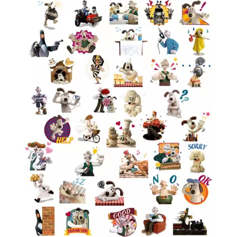 40枚 ウォレスとグルミット 防水ステッカー シール | aboo 