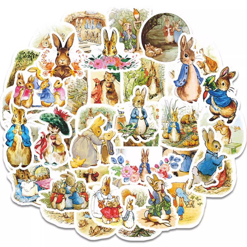 40枚 ピーターラビットC 防水ステッカー シール | aboo