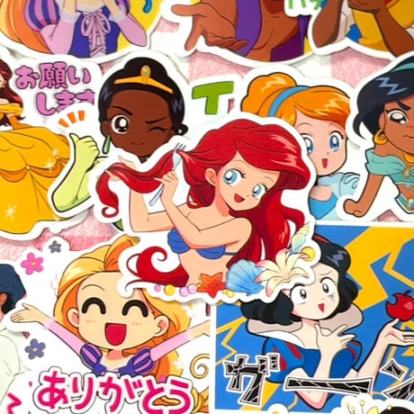 40枚　ディズニープリンセス２　ディズニー　防水シール