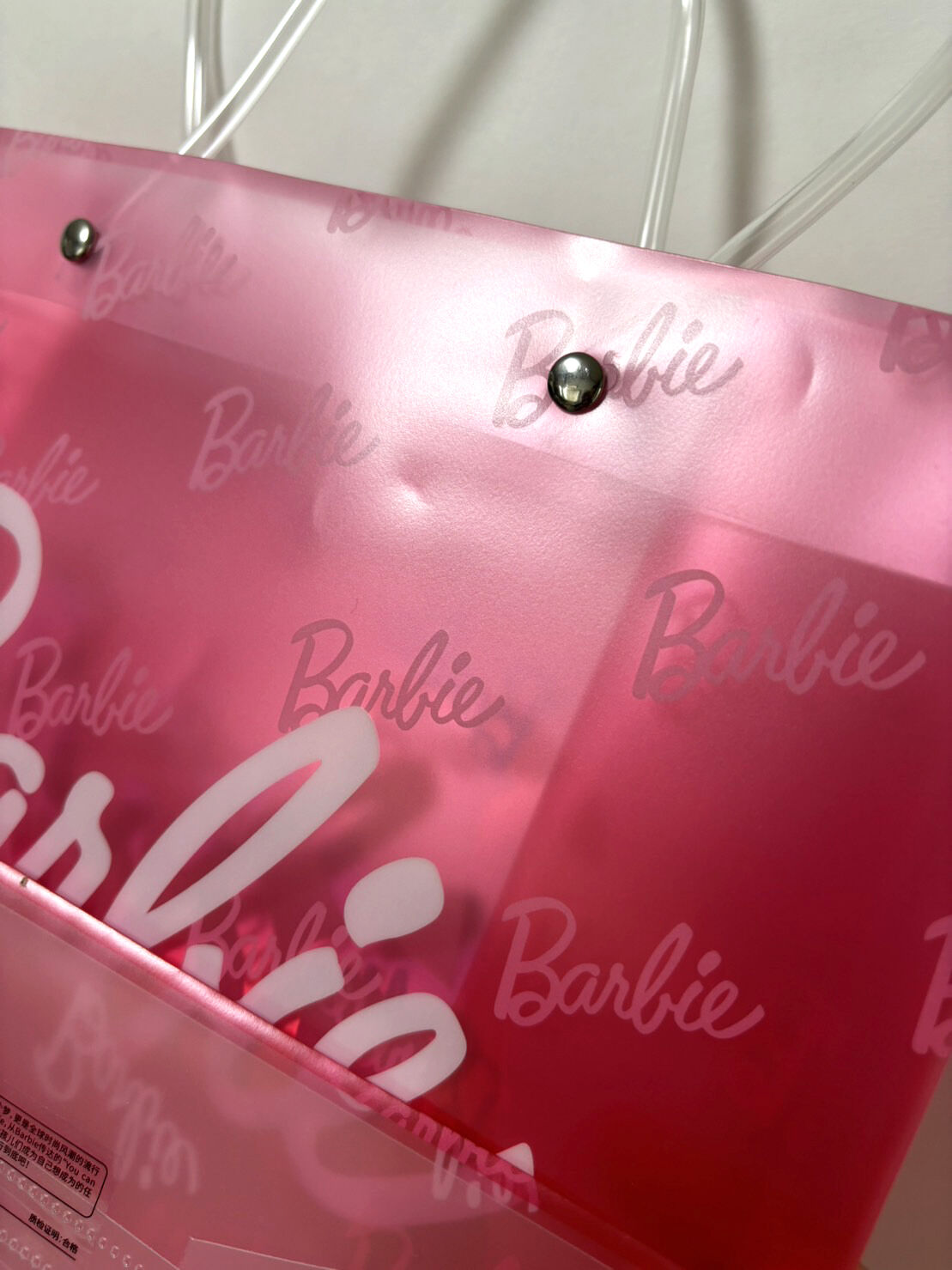 Barbie ショップ袋 Barbie バービー ギフトバッグ PP袋 ショッパー 透明バッグ 日本