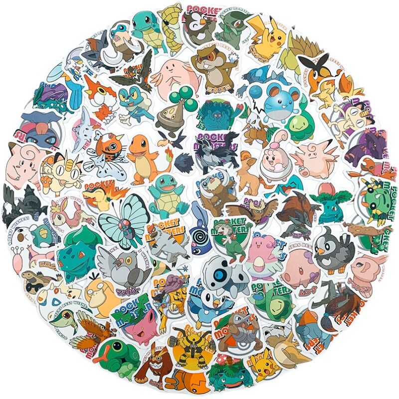 100枚 ポケモンG 防水ステッカー シール | aboo