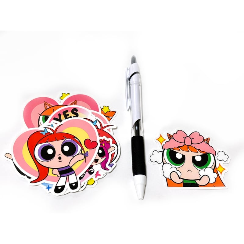 12枚 パワーパフガールズK L M Newjeans コラボ パワパフ 防水