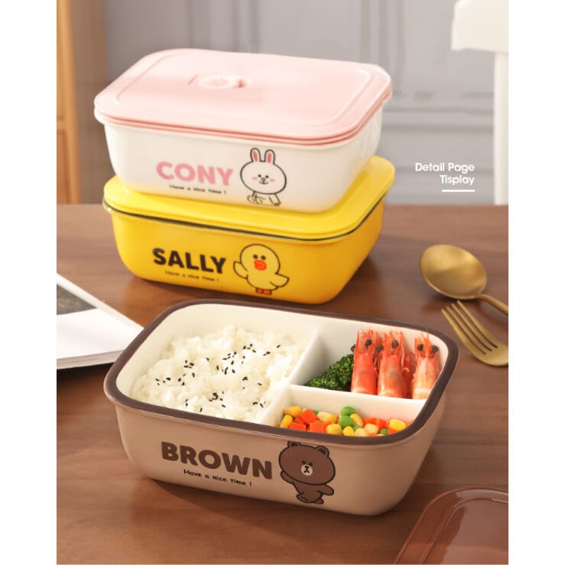 □受注発注商品 LINE FRIENDS 陶器お弁当箱 グラタン皿 ランチ