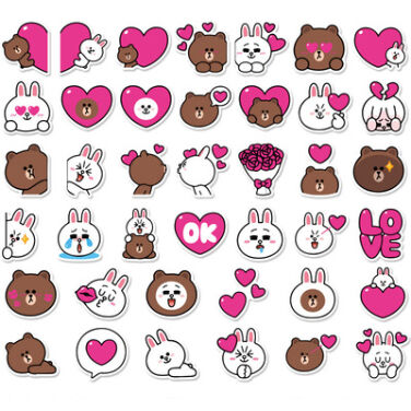 40枚 ラインフレンズC 防水ステッカー シール | aboo