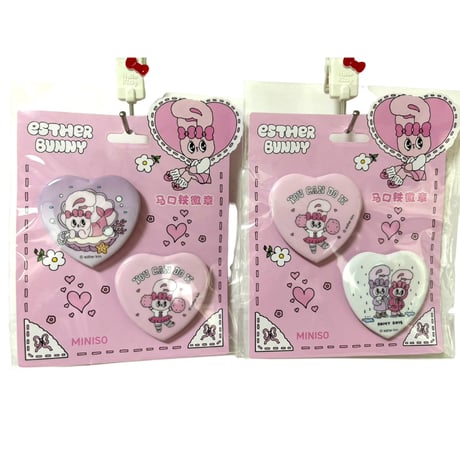 エスターバニー × MINISO　ピンバッジ　ピンズ　ハート　日本未発売　海外輸入品