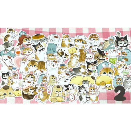 ★40枚　mofusand x SANRIO　モフサンド　サンリオ　防水シール