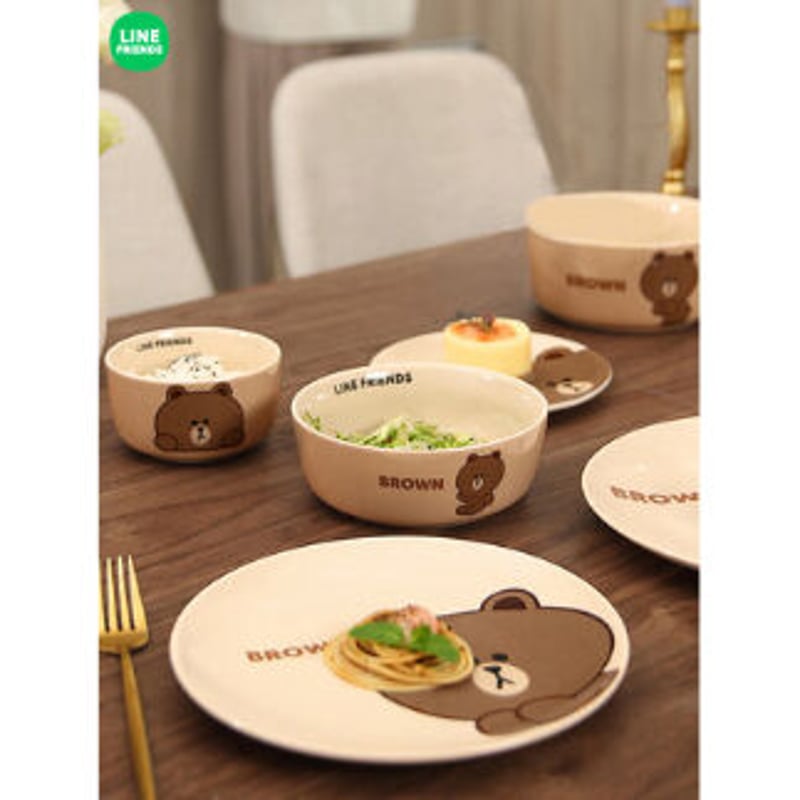海外限定　LINE FRIENDS ラインフレンド　お皿セット □受注発注商品 LINE FRIENDS 【1人〜4人用】 食器セット | aboo