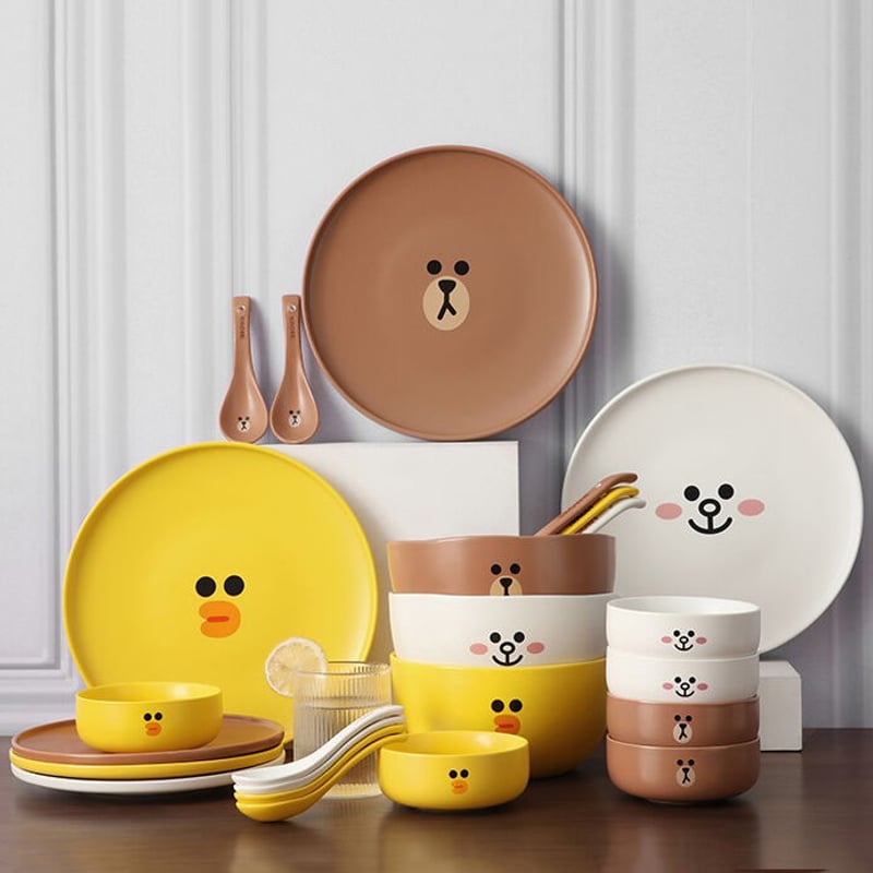 □受注発注商品 LINE FRIENDS 1人/2人用食器セット | aboo