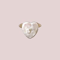 initial heart pearl ring