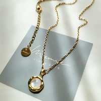 shell charm stainless chain necklace