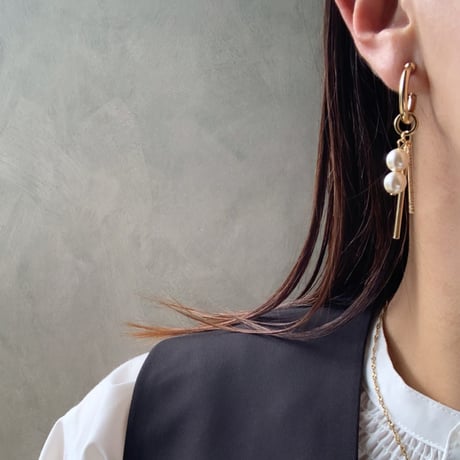 zirconia stick×pearl hoop