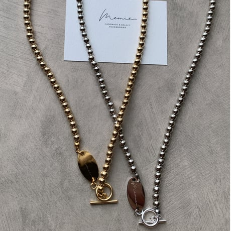 gold metal ball necklace