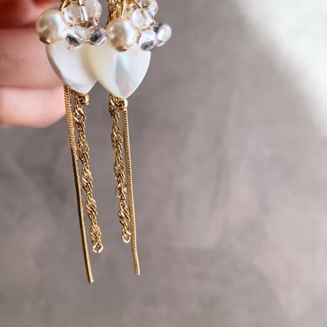 heart shell×double chain(ゴールド)