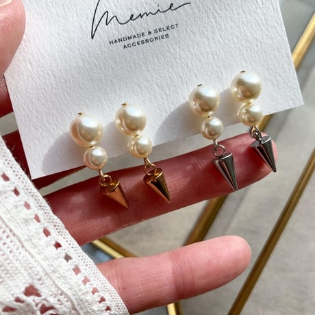 pearl×studs(ゴールド)