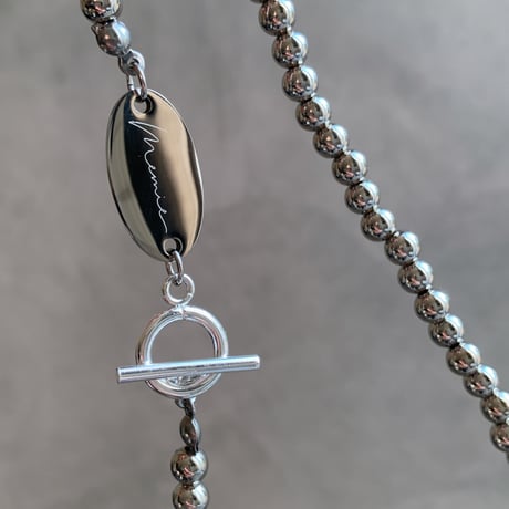 silver metal ball necklace