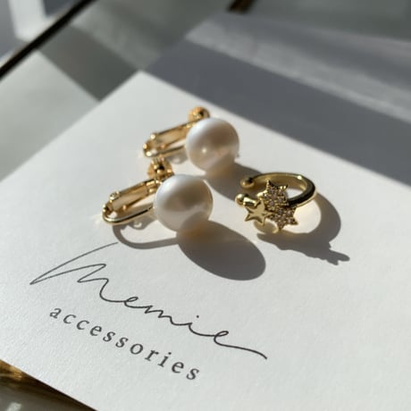 pearl+ear cuff(ゴールド)◇ご希望のイヤーカフ番号を備考欄へ◇