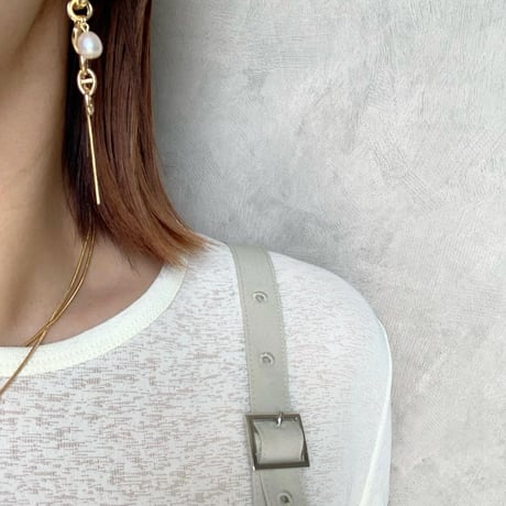link chain×zirconia charm(ゴールド)