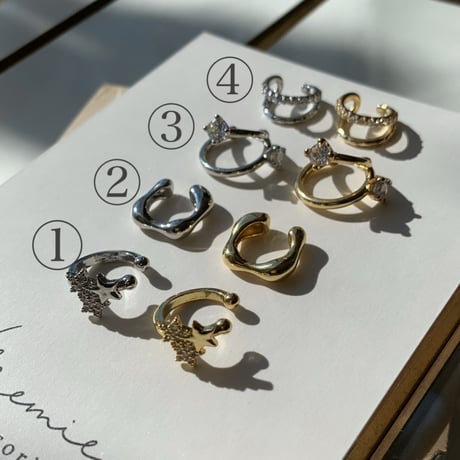 pearl+ear cuff(ゴールド)◇ご希望のイヤーカフ番号を備考欄へ◇