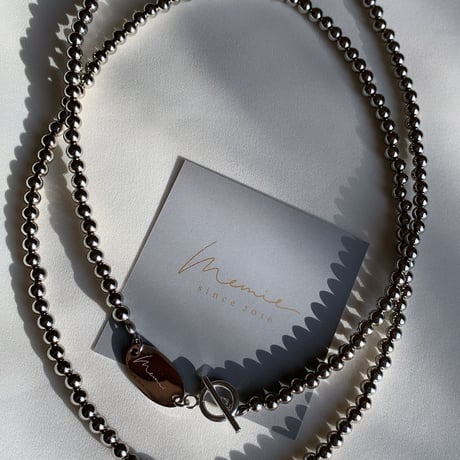 silver metal ball necklace