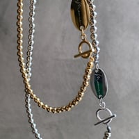 gold metal ball necklace
