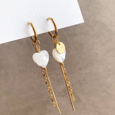heart shell×double chain(シルバー)