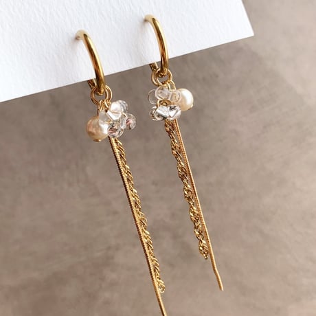 heart shell×double chain(シルバー)