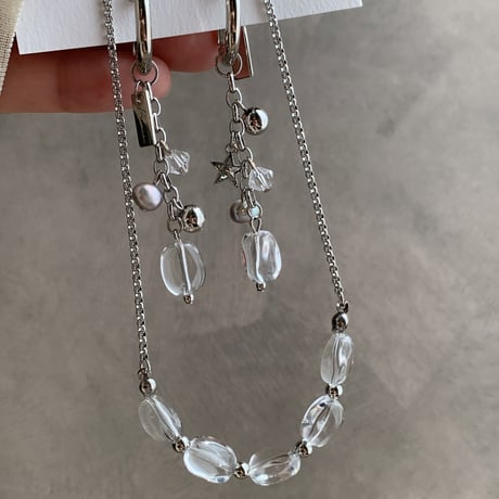 crystal necklace(アレルギー対応)※長さ選べます