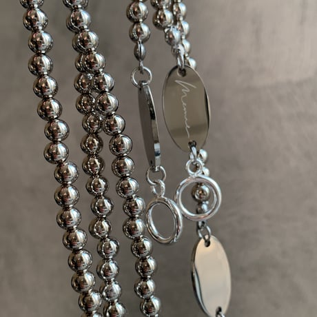 silver metal ball necklace