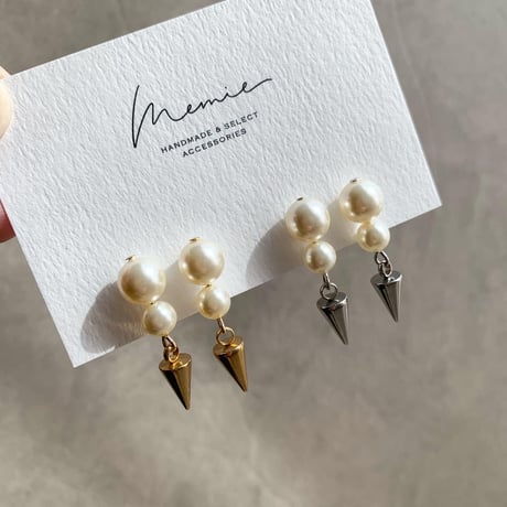 pearl×studs(ゴールド)