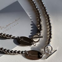 silver metal ball necklace