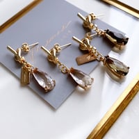 metal knot×glass charm pierce(サージカルステンレスピアスポスト)