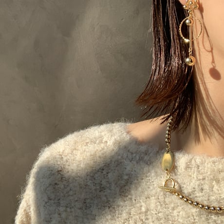 silver bubble×metal hoop