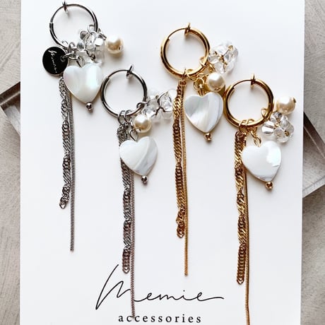 heart shell×double chain(シルバー)