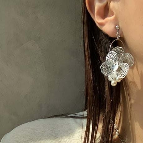 flower hoop(シルバー)