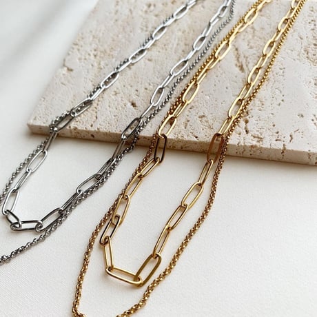 double chain stainless necklace