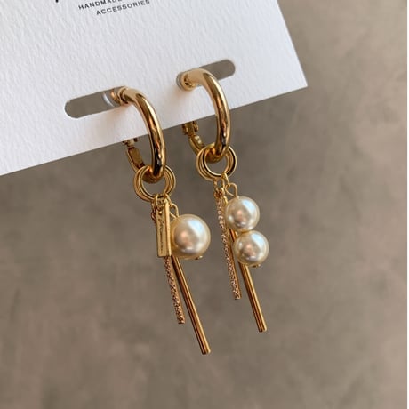 zirconia stick×pearl hoop