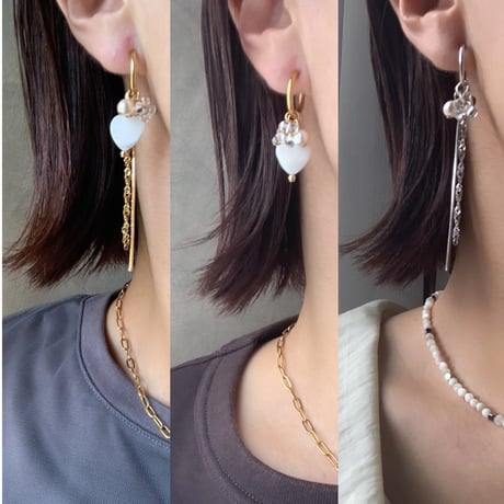 heart shell×double chain(ゴールド)