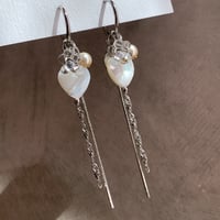 heart shell×double chain(シルバー)