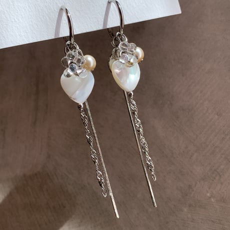 heart shell×double chain(シルバー)